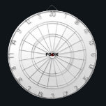 Bläck svart på vitt ritbord darttavla<br><div class="desc">Fook dartboard är till feisty Irish darts spelare och deras vänner på Saint patrick's day eller vilken dag som helst. Fook är Steamy Raimon original calligraphy art.</div>