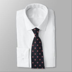Bläck Svart Rubinvärld Diamant Polka Dot Mönster Slips