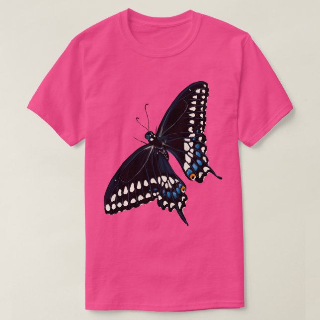 Black Swallowtail Butterfly 2 T Shirt (Design framsida)