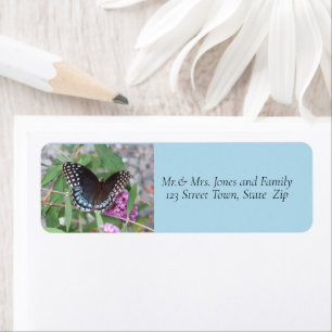 Black Swallowtail Butterfly Returadress Etikett