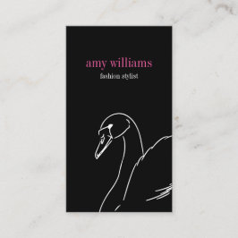 Black swan beauty style fashion elegant visit card visitkort