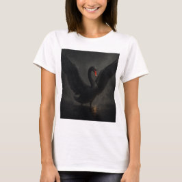 Black Swan Elegance – Dark Mystic Bird Art T Shirt