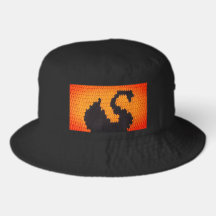 Black Swan Sunny Gold Orange Artisan Crochet Print