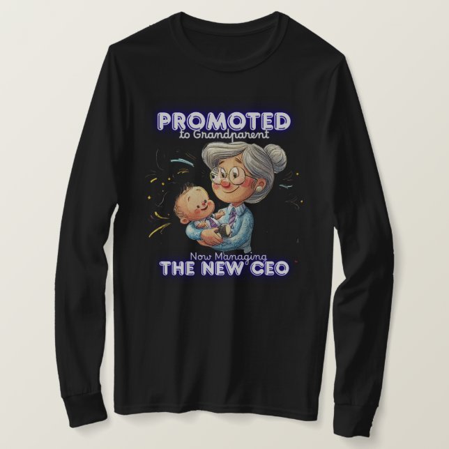 Black Sweatshirt | Promoted to Grandparent | Funny T Shirt (Design framsida)
