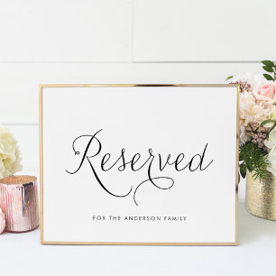 Black Sweet Calligraphy Bröllop Reserved Poster