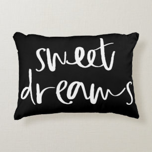 Black Sweet Dreams Hand Lettering Pillow Prydnadskudde