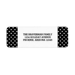 Black Sweet Polka Dot-Adressetiketter Returadress Etikett