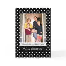 Black Sweet Polka Dot Helgdag Photo Greeting Card
