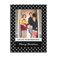 Black Sweet Polka Dot Helgdag Photo Postcard