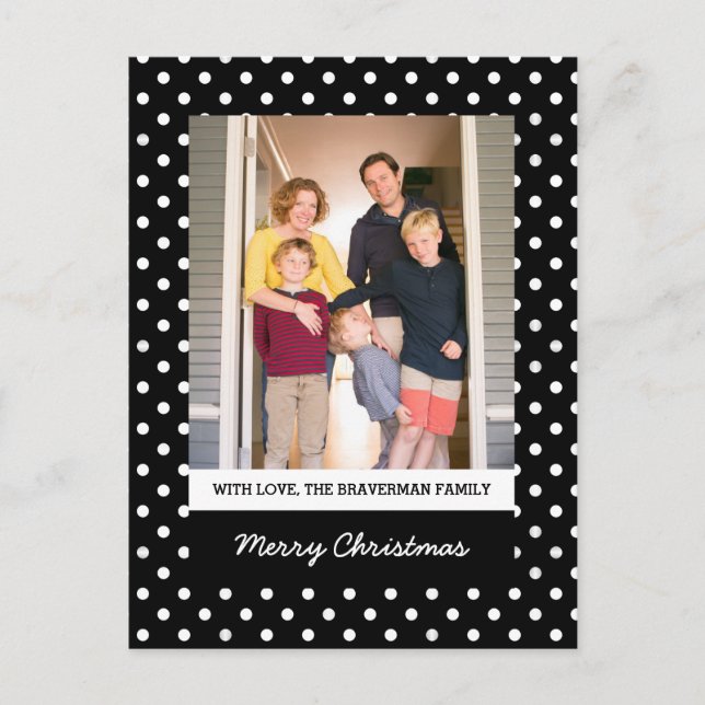 Black Sweet Polka Dot Helgdag Photo Postcard Helg Vykort (Framsida)