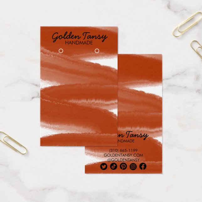 Bläck Swipe Earring Necklace Jewelry Visning Card Visitkort (Kontor)