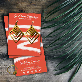 Bläck Swipe Earring Necklace Jewelry Visning Card Visitkort