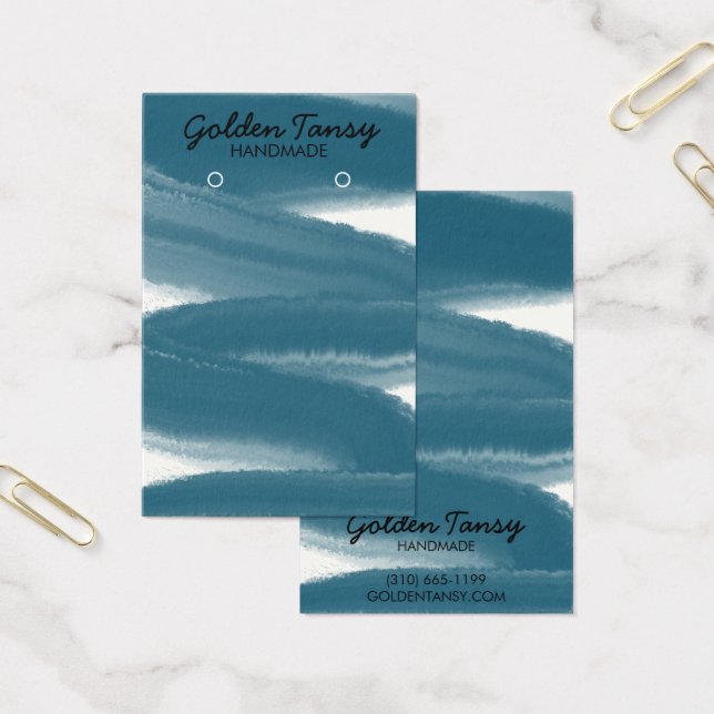 Bläck Swipe Earring Necklace Jewelry Visning Card Visitkort (Kontor)