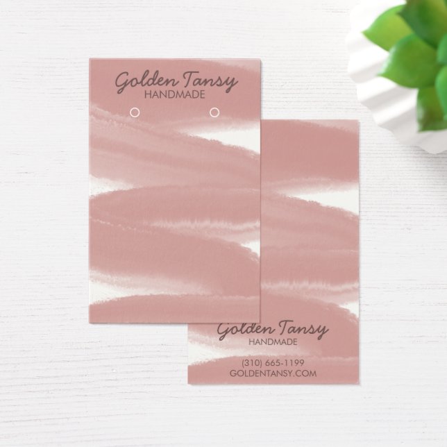 Bläck Swipe Earring Necklace Jewelry Visning Card Visitkort (Skivbord)