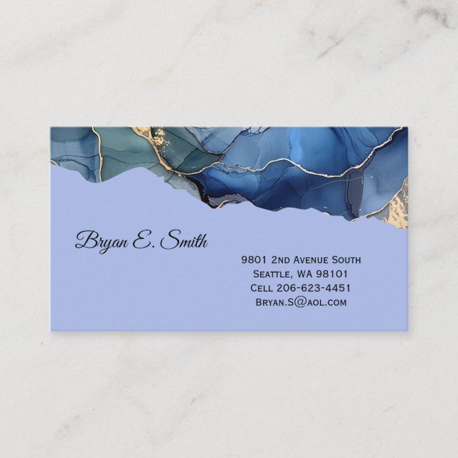 Bläck Swirl Affärskort Visitkort (Framsida)