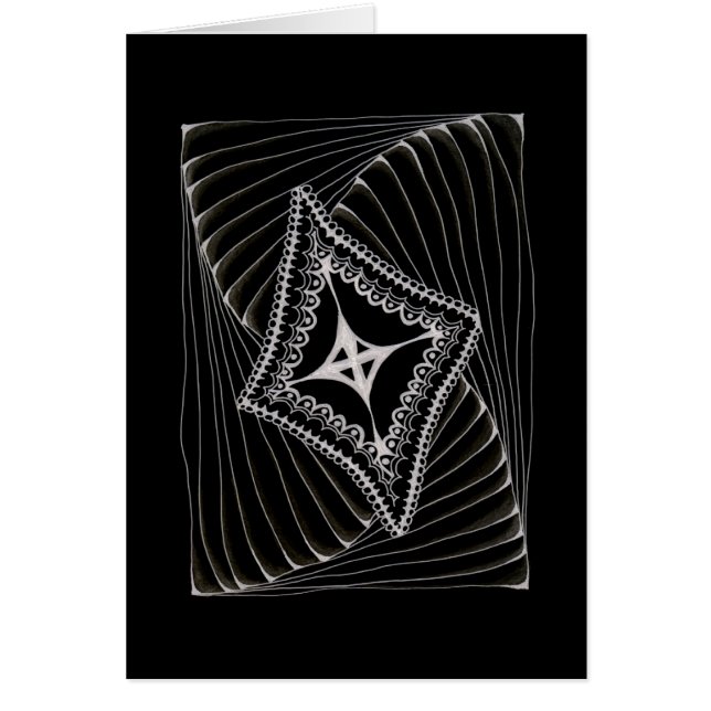 Black Swirling Kite Doodle Hälsningskort (Framsidan)