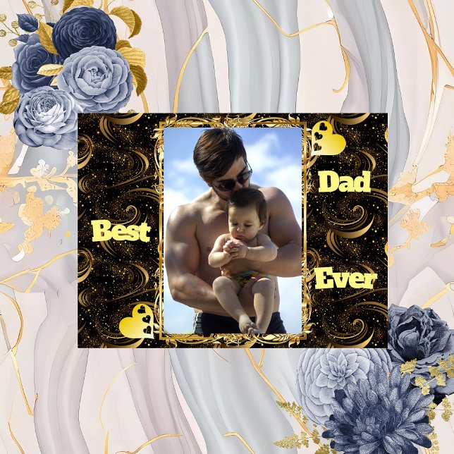 Black Swirls, bästa Pappa någonsin Guld, modern Ca Fleecefilt (Best Dad Ever Gold Modern Calligraphy Black Swirls Fleece Blanket)