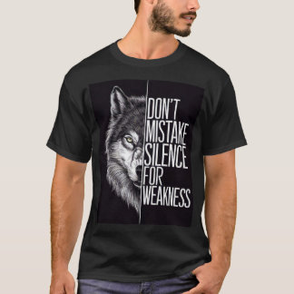 Black T_ shirt with wolf Design  T
