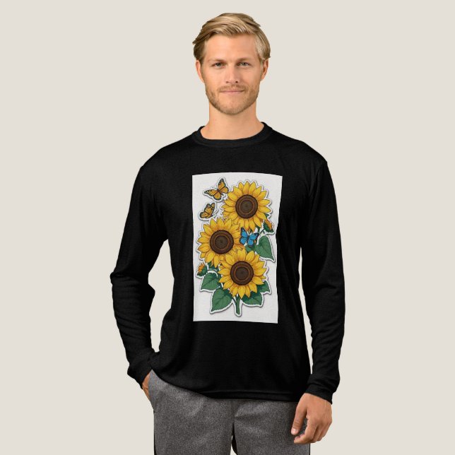 Black T shirt with yellow followers  (Hel framsida)