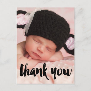 Black Tack Photo Baby Birth Notice Vykort