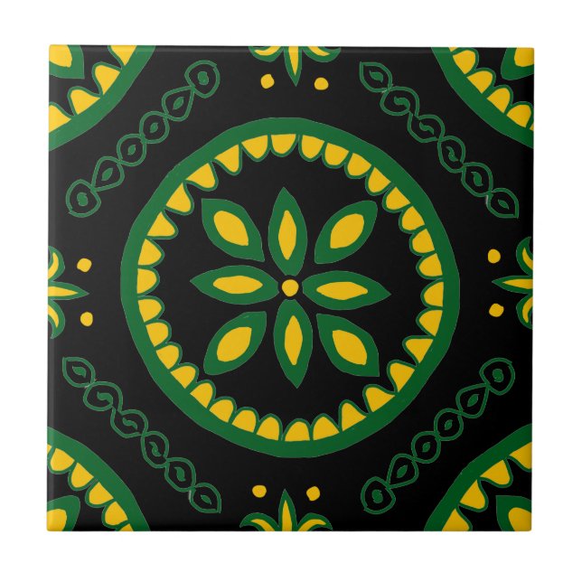 Black Talavera Tile Kakelplatta (Framsidan)