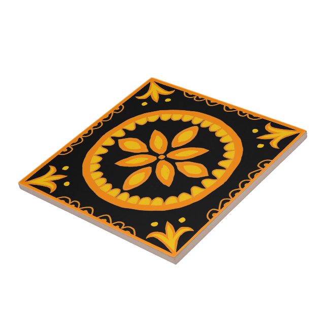 Black Talavera Tile Kakelplatta (Sidan)