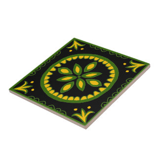 Black Talavera Tile Kakelplatta