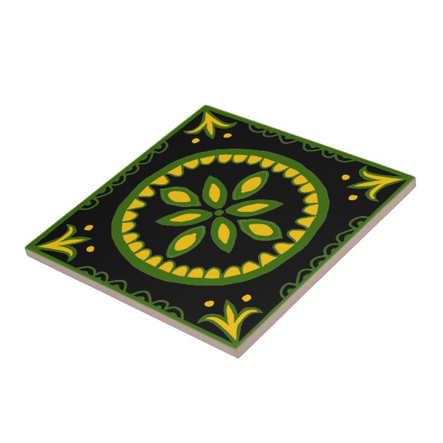 Black Talavera Tile Kakelplatta (Sidan)
