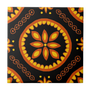 Black Talavera Tile Kakelplatta