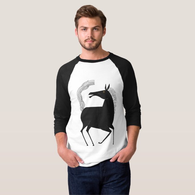 Bläck Talking Fantasy V01 HÄST T Shirt (Hel framsida)
