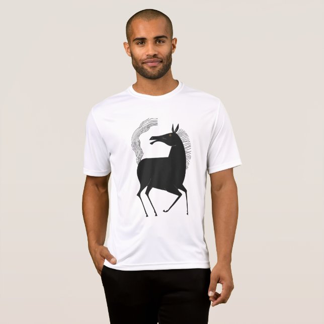 Bläck Talking Fantasy V01 HÄST T Shirt (Hel framsida)