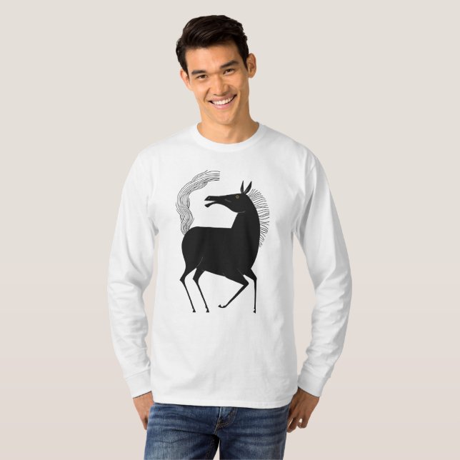Bläck Talking Fantasy V01 HORSE T Shirt (Hel framsida)