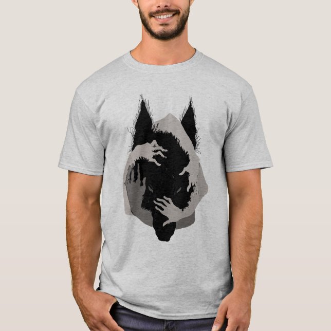 Bläck Talking Fantasy V05 SVART VARG T Shirt (Framsida)