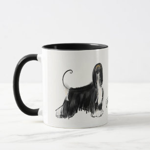 Black&tan afghansk hund mugg