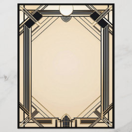 Black Tan and White Art Deco Ram Brevhuvud