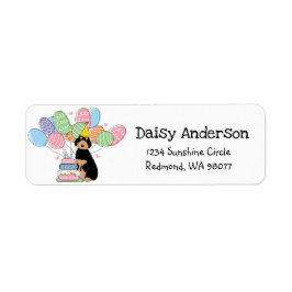 Black Tan Aussiedoodle Birthday Returadress Returadress Etikett