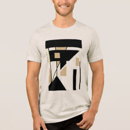 Black Tan Beige MCM-Abstrakt för geometriska forme T Shirt