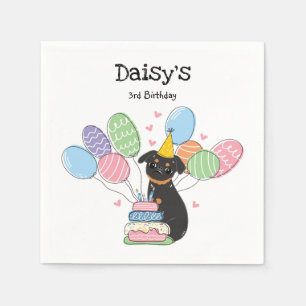 Black Tan Brussels Griffon Birthday Papper Pappersservett
