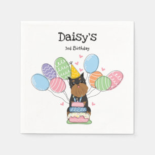 Black Tan Brussels Griffon Birthday Papper Pappersservett