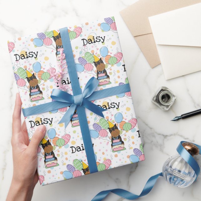 Black Tan Brussels Griffon Croppon Öron Birthday Presentpapper (Gifting)
