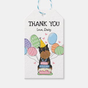 Black Tan Brussels Griffon Hund Birthday Favor Presentetikett
