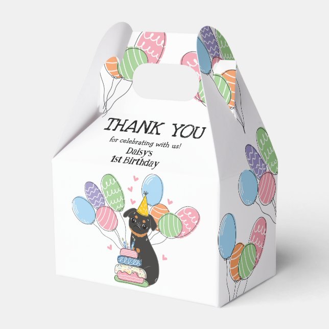 Black Tan Brussels Griffon Hund Födelsedagsfest Presentaskar (Framsidan Sidan)