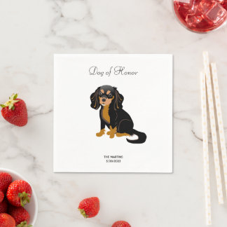 Black Tan Cavalier Bröllop Cocktail Napkins Pappersservett