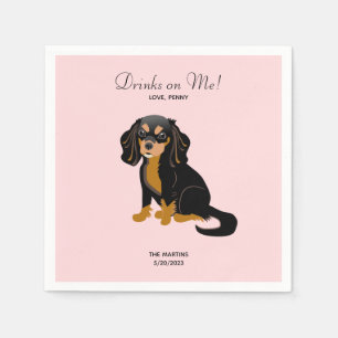 Black Tan Cavalier Bröllop Cocktail Napkins Pappersservett
