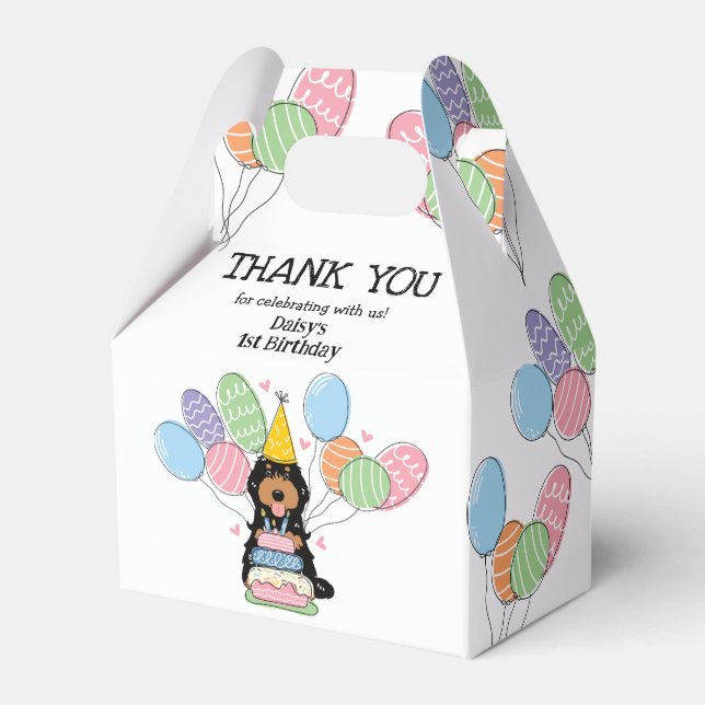 Black Tan Cockapoo Cavapoo Birthday Tack Presentaskar (Framsidan Sidan)