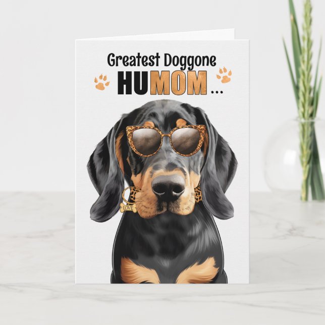 Black Tan Coonhound Best HuMOM Aldrig Mors dag Helgkort (Framsida)