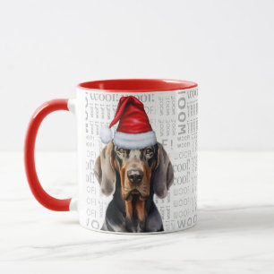 Black Tan Coonhound Hund älskare jul Helgdag Mugg