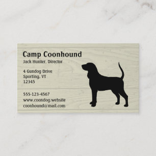 Black & Tan Coonhound Hund Silhouette Visitkort