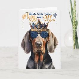 Black Tan Coonhound Kung för en daglig födelsedag Kort