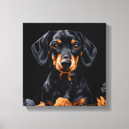 Black & Tan Dachshund Canvastryck